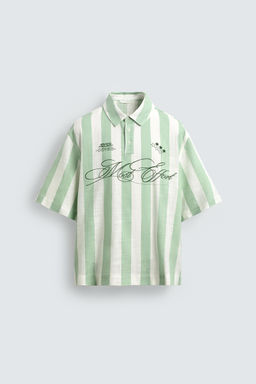 CAMISA POLO BOXY FIT GR?FICOS ESTAMPADOS / Verde - Zara фото 7