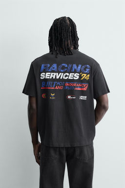 CAMISETA LAVADA GR?FICOS / Negro - Zara фото 3