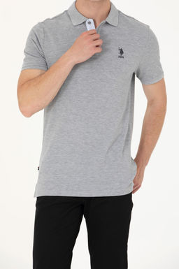 Мужская серая меланжевая базовая футболка - U.s. polo assn фото 6