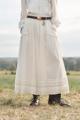 LIMITED EDITION LACE TRIM WOOL SKIRT - Zara фото 3