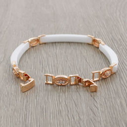 Браслет Лили из белой керамики покрытие под золото - Agat77 фото 2