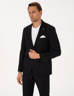 Lacivert Slim Fit Tak_m Elbise