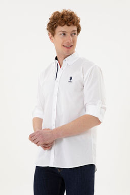 Мужская белая рубашка с длинным рукавом - U.s. polo assn фото 10