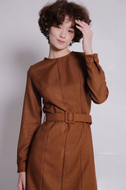 11388 Мини-платье светло-коричневое (остаток: 40, 42, 44, 46) - Martichelli фото 4