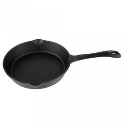 Сковорода чугунная д20см, h4,5см, длина 35,5см, литая ручка, "My Real Iron Cook" (Китай)