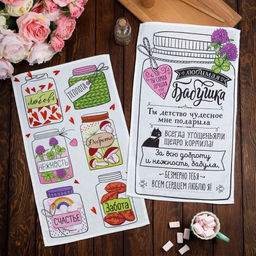 Полотенце кухонное Доляна Любимая бабушка 34х60 см, рогожка, 100% хлопок 160 гр/м  фото 6