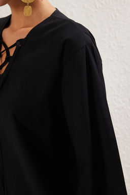 Trendyolmilla Su Alt? Desenli Mini Dokuma %100 Pamuk Plaj Elbisesi TBESS25EL00020  фото 14