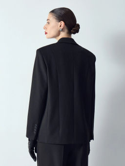 EMKA // Жакет-смокинг с атласной отделкой  фото 6