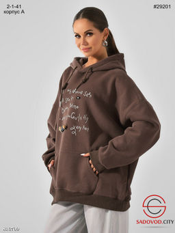 Тёплая толстовка с капюшоном и карманом - Bruno фото 2