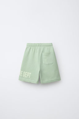 BERMUDA JOGGING TEXTO / Verde agua