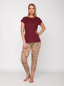 Костюм женский вискоза с бриджами "ЭЙПРИЛ" БОРДО