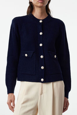 TRENDYOLMILLA Vizon Bisiklet Yaka Ceket Gorunumlu Triko H?rka TWOAW25HI00061 фото 4