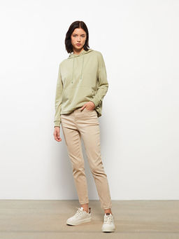 Y?ksek Bel Dar Fit D?z Gabardin Kad?n Pantolon