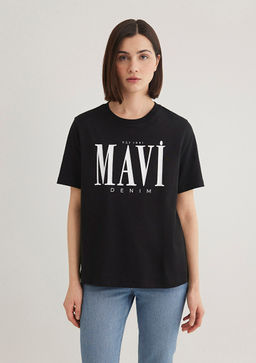 Mavi Logo Bask?l? Siyah Tisort  фото 3