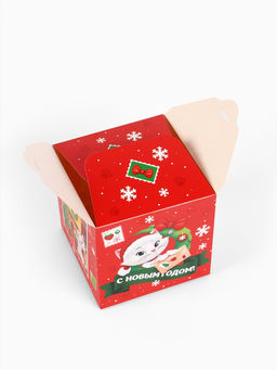 Цена за 3 шт. Коробка складная Новогодняя почта, 12 ? 12 ? 12 см