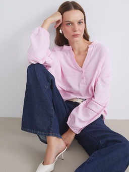 Ka??k Yaka Oversize Bluz