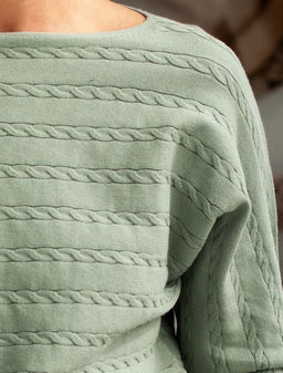 VILATTE / Джемпер с цельнокроеной проймой и фактурной вязкой  фото 2