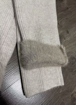 K13197 Легинсы в рубчик МЕХ (вязаный трикотаж) ТМ_БЕЖЕВЫЙ