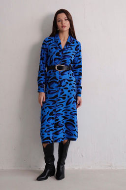 Платье-рубашка с английским воротником принт - Martichelli фото 350