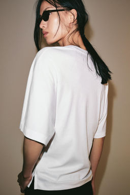 CAMISETA ENTALLADA SUPIMA® / Blanco - Zara фото 3