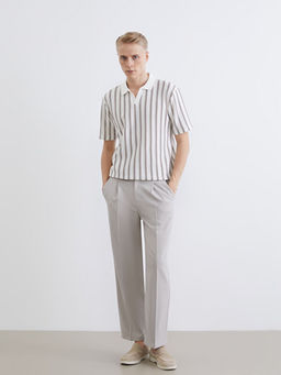 Polo Yaka ?izgili Penye Erkek Ti??rt