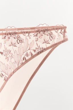 FLORAL EMBROIDERED TULLE BRIEFS - Zara фото 6