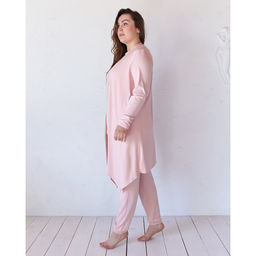 Халат женский MINAKU: Mint & Chocolate цвет пудра, р-р 52