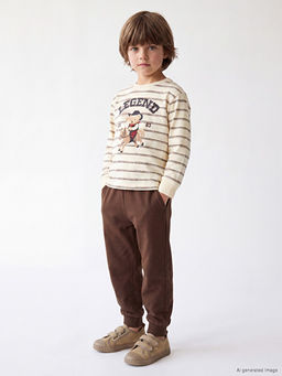 Bisiklet Yaka Bask?l? Erkek ?ocuk Pijama Tak?m?