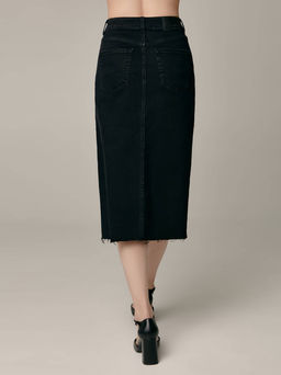 CONTE CON-611 Джинсовая юбка-midi с разрезом и необработанным краем black - Conte elegant фото 6