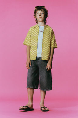 CAMISA CROCHET CUADRO DAMERO / Pistacho