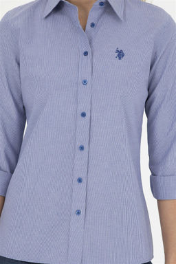 Женская полосатая рубашка с длинным рукавом Saks - U.s. polo assn фото 6