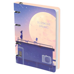 Тетрадь 100л. на кольцах "Blooming dreams" сменный блок (MS_50668, "MESHU") матовая ламинация, тиснение фольгой