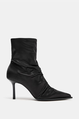 SATIN-EFFECT RUCHED HEELED ANKLE BOOTS - Zara фото 3