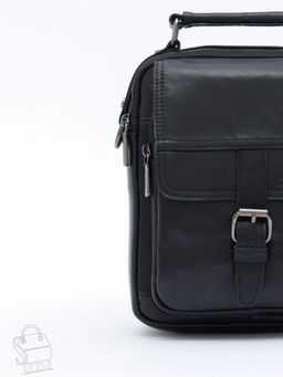 Сумка мужская кожаная 66611M black Fuzhiniao в Новосибирске