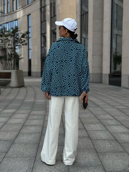 Джемпер DilanaVIP 2121 сине-голубой принт - Dilana vip фото 6