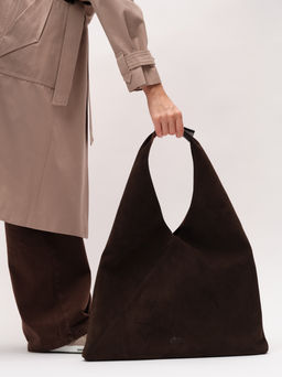 Замшевая сумка Luna DBR 31373 черный каштан фото 7