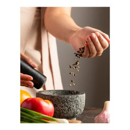 Ступка с пестиком из натурального камня Walmer Granite, 13 см, цвет серый  фото 7