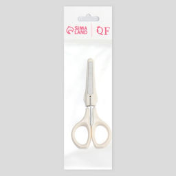 Цена за 4 шт. Ножницы маникюрные, с колпачком, с пилкой, прямые, 9.6 см, белые, серебристые