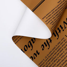 Плёнка матовая двухсторонняя "Газета на крафте" белый, 0,58 х 10 м