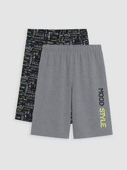 Bask?l? Erkek ?ocuk Pijama ?ort 2li