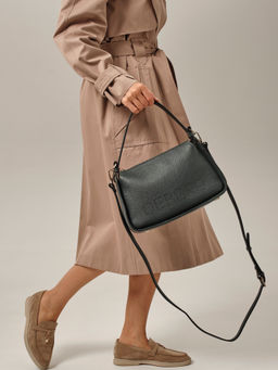 Сумка кожаная на плечо Deboro 30790 темно-зеленый