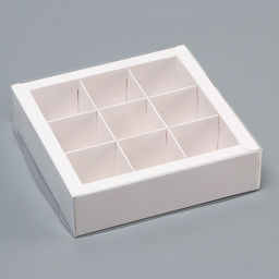 Цена за 2 шт. Коробка для 9 конфет, 13.7×13.7×3.5 см