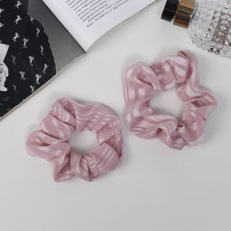 Цена за 6 шт. Резинки для волос «Орбита», набор 2 шт., Ариадна полосы блеск, 9 см, розовые