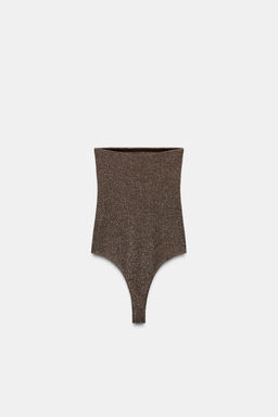 METALLIC THREAD BANDEAU BODYSUIT - Zara фото 6