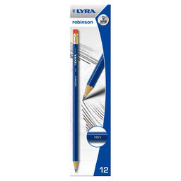LYRA Чернографитные карандаши с ластиком ROBINSON заточенный 12 шт. HB L1220100