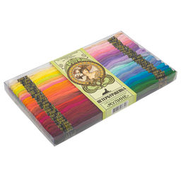 Нитки для вышивания ПНК им. Кирова мулине 100% хлопок 100 цв. x 10 м ассорти Петербурженка