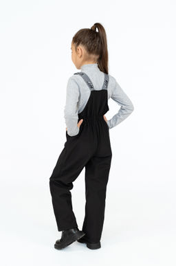 Полукомбинезон демисезонный черный из софтешелла 60-021 (116)