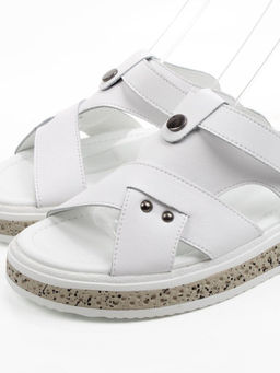 08-C411-9C WHITE Босоножки женские (натуральная кожа)