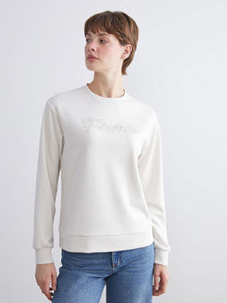 Bisiklet Yaka Ta?l? Kad?n Sweatshirt