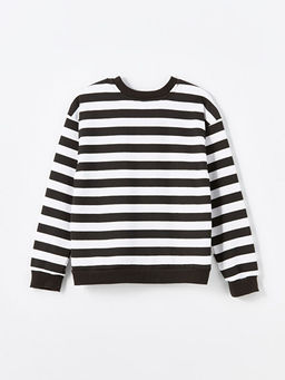 Bisiklet Yaka ?izgili Uzun Kollu K?z ?ocuk Sweatshirt - Waikiki фото 2